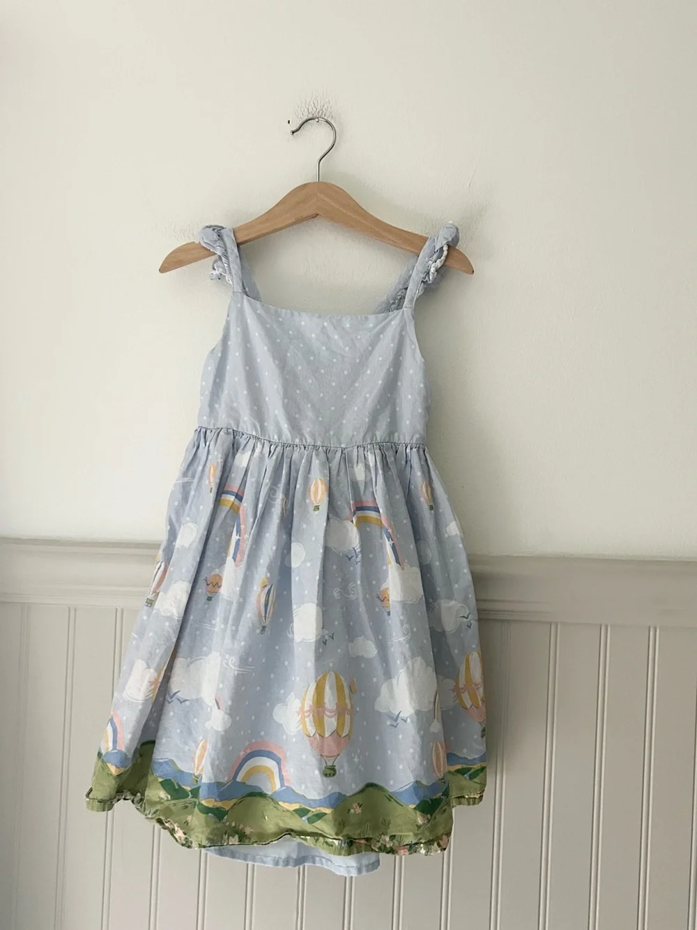 Cynthia Rowley 5T Light Blue Hot Air Balloon & Rainbow Cotton Dress
